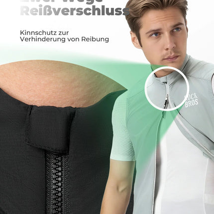 Fahrradweste Winddicht Leicht Atmungsaktiv Schnelltrocknend, Faltbar Radweste