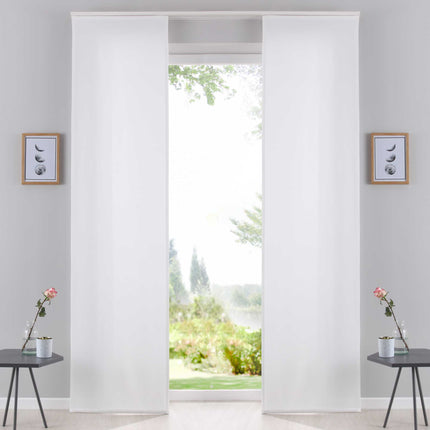 2er Pack Flächenvorhänge Schiebegardinen »PALERMO«  komplett Set Cationic blickdicht Leinen Optik natura seidenmatt Landhaus Stil 204411-2