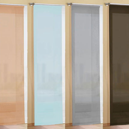 Flächenvorhang Schiebegardine Voile Uni transparent mit Paneelwagen und Beschwerungsstange 80600
