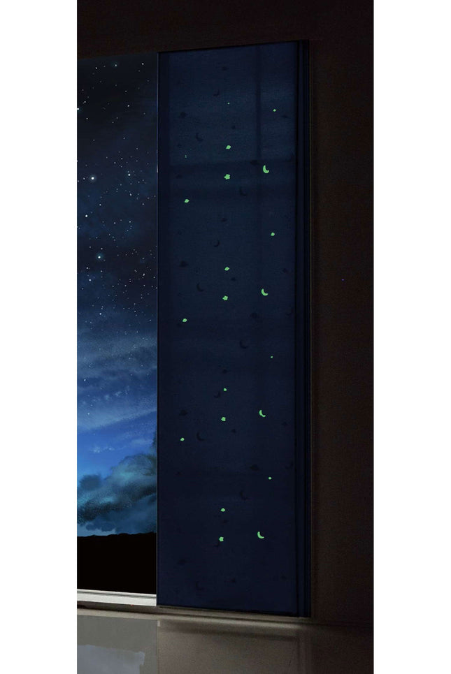 Flächenvorhang blickdicht Motiv Sterne Monde fluoreszierend Kinder Kids Paneelwagen (Höhe x Breite cm) 80495