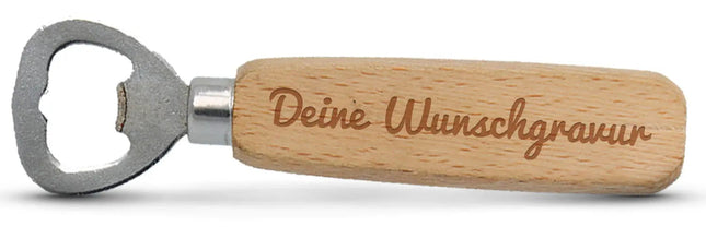 Flaschenöffner aus Holz mit Gravur - Personalisiert mit Namen - Geschenke für Männer