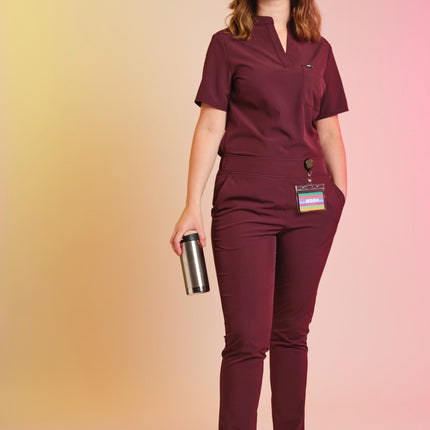 Active Scrub Top "Jackie" – Bordeaux