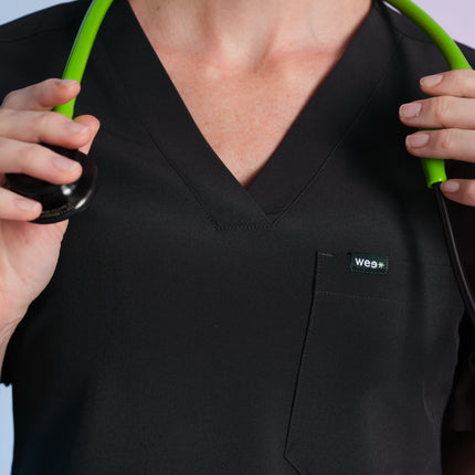 Active Scrub Top "Serena" – Black