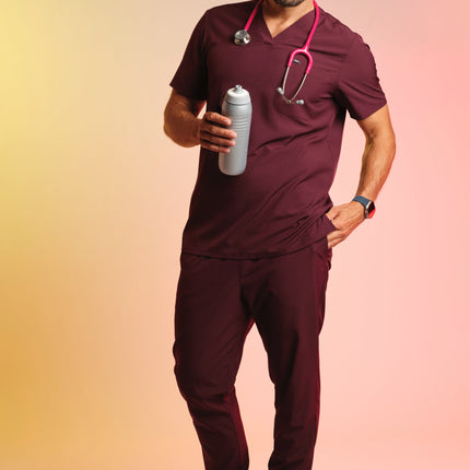 Active Scrub Top "Pete" – Bordeaux