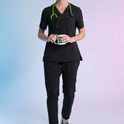 Active Scrub Top "Serena" – Black