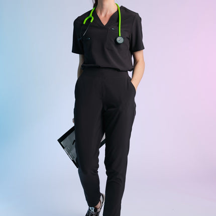 Active Scrub Top "Serena" – Black