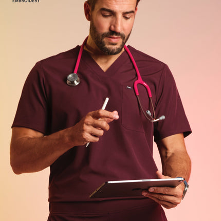 Active Scrub Top "Pete" – Bordeaux