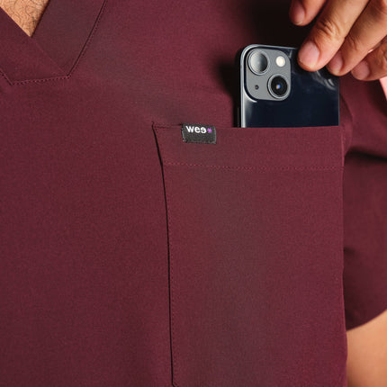 Active Scrub Top "Pete" – Bordeaux