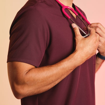 Active Scrub Top "Pete" – Bordeaux