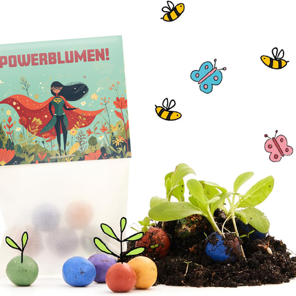 10x5 Blumenmurmeln im Tütchen – Powerblumen
