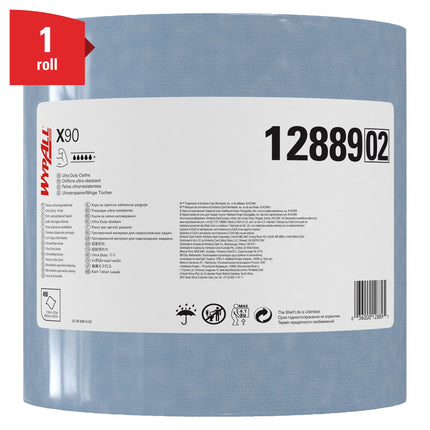 WypAll® X90 PowerClean - Großrolle / Blau - 1 Roll  x 450 Sheets | Karton (1 Rolle)