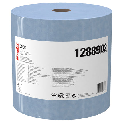 WypAll® X90 PowerClean - Großrolle / Blau - 1 Roll  x 450 Sheets | Karton (1 Rolle)