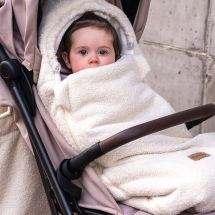 Winterfußsack Teddystoff Bouclé – für Kinderwagen & Autoschale