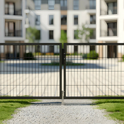 Gartentor 3m Zweiflügelig Symmetrisch Doppelstabmattentor Gartentür Zauntor Doppelstabmattenzaun GEWA