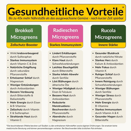 Microgreens Anzuchtset - Echtholz Traum