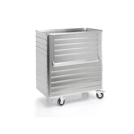 Novocal Transportcontainer Material: Aluminium mit abklappbarer Vorderwand 2 Bock- und 2 Lenkrolle | Packung (1 Stück)