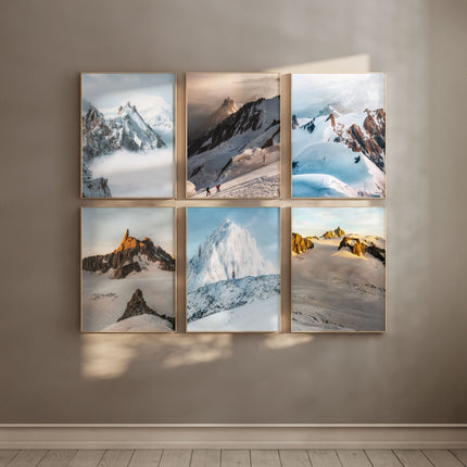 Chamonix Peaks – Set of 6 Alpine Prints