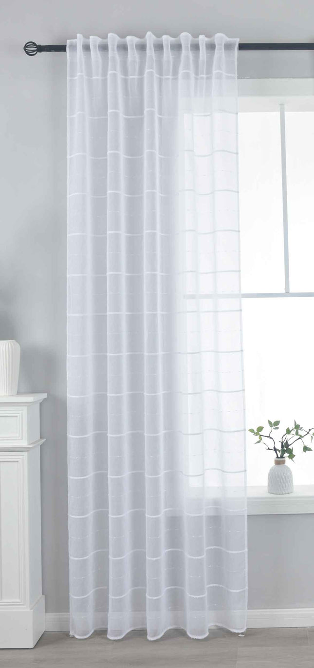 Gardine HxB 245x140 cm Natur Classic »VALENCIA« Multiband Aufhängung Scherli Transparent Leinen-Optik 2023410