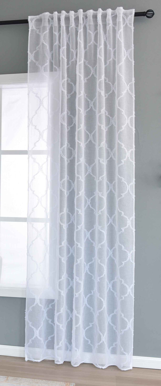 Gardine HxB 245x140 cm Natur Lacework »VALENCIA« Multiband Aufhängung Scherli Transparent Leinen-Optik 2023440