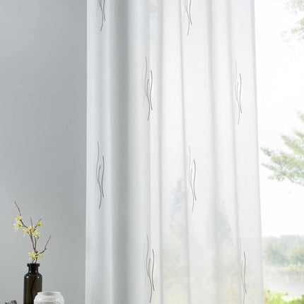 Gardine Ösen Jacquard Muster Kils Schal Sichtschutz Transparent Voile Lichtdurchlässig 10000140