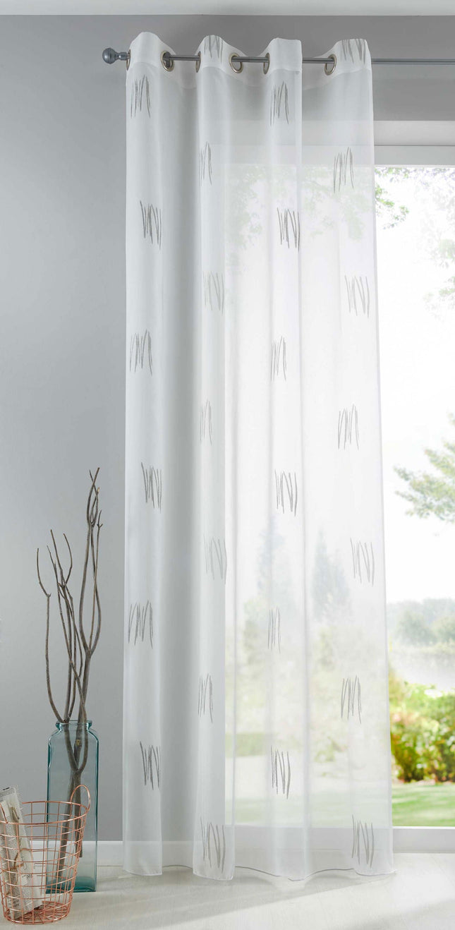 Gardine Schal Bolu Ösen Jacquardmusterung Transparent Sichtschutz Jacquard 10000143