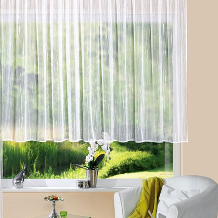 Gardine Store Jacquard Isabella Kräuselband Universalband Weiß Längsstreifen Transparent Raschel-Gewebe Vorhang Wohnzimmer 13145