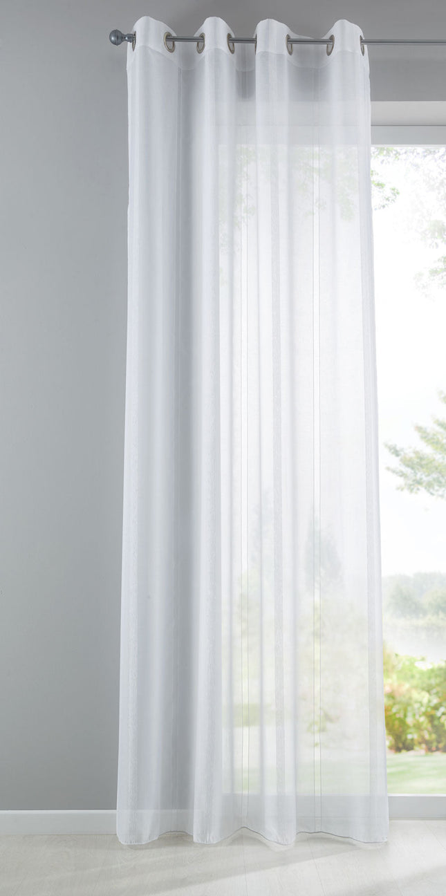 Gardine Streifen Design Van transparent Schal Ösen Vorhang Jacquard Pflegeleicht 10000138