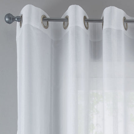 Gardine Streifen Design Van transparent Schal Ösen Vorhang Jacquard Pflegeleicht 10000138