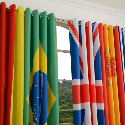 Gardine Vorhang Ösenschal »GLOBAL« Flagge Fußball Fan Flag Banner Landesfarben 20360