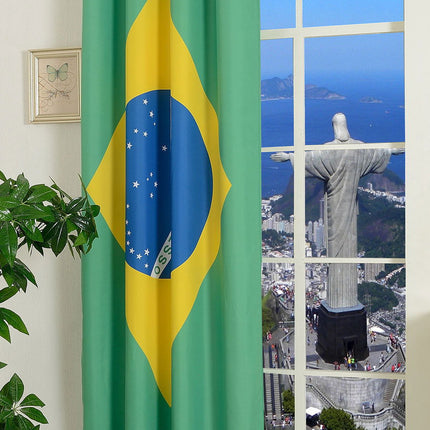 Gardine Vorhang Ösenschal »GLOBAL« Flagge Fußball Fan Flag Banner Landesfarben 20360