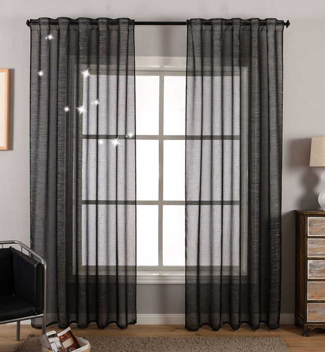 Gardine Vorhang Schal Transparent verdeckte Schlaufen Lurex Garn glänzend (Höhe x Breite cm) 204772