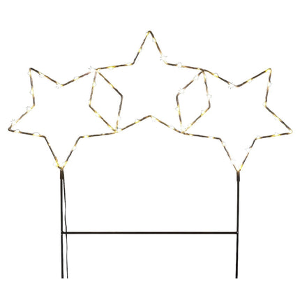 Gartenstecker Stern LED Weihnachtsbeleuchtung Batterie Timer warmweiß 60x60 cm
