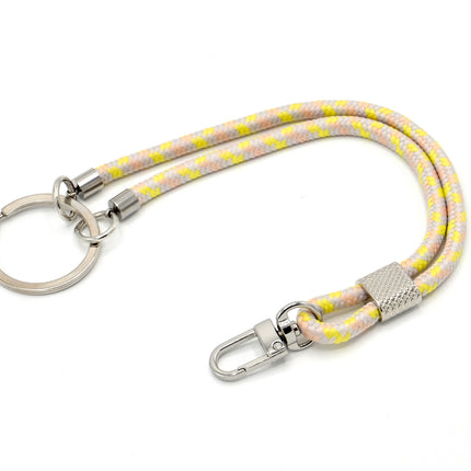 Schlüsselanhänger aus Seil mit Karabiner Gelb Mix