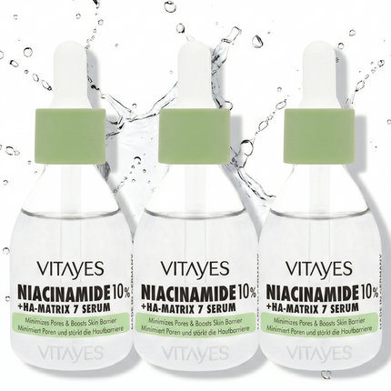Niacinamide 10% + Hyaluronsäure Serum. Porenverfeinerung, Hautflecken-Reduktion & Feuchtigkeit 30 ml