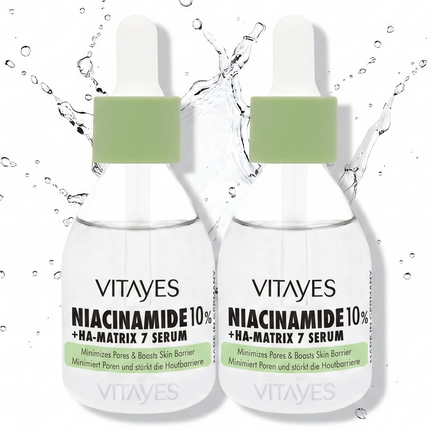 Niacinamide 10% + Hyaluronsäure Serum. Porenverfeinerung, Hautflecken-Reduktion & Feuchtigkeit 30 ml
