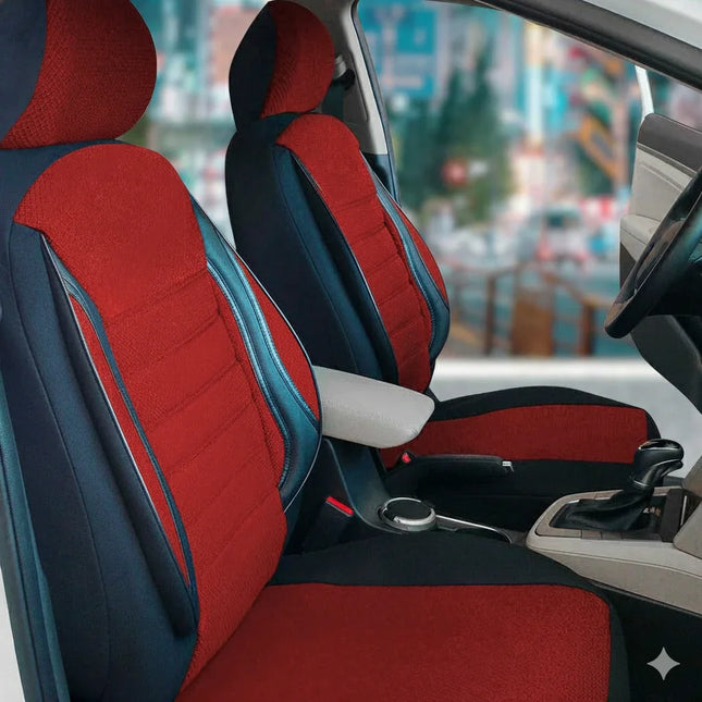 Schonbezüge Sitzbezüge für Opel Movano Vivaro Arena Schwarz Rot 2+1 Vorne