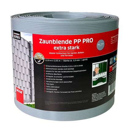 Sichtschutzstreifen PP PRO Extrastark | 1,5 mm | 0,19x2,55 m