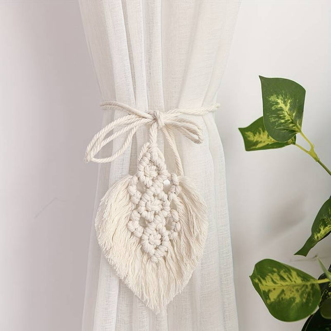 Raffhalter Vorhang Gewebter Blattförmiger in Makramee Style