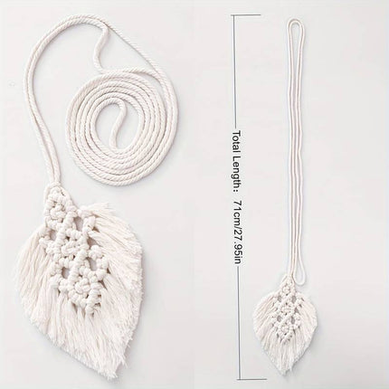 Raffhalter Vorhang Gewebter Blattförmiger in Makramee Style