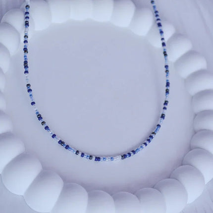 Perlenkette Blautöne – Zarte Perlenkette Blau