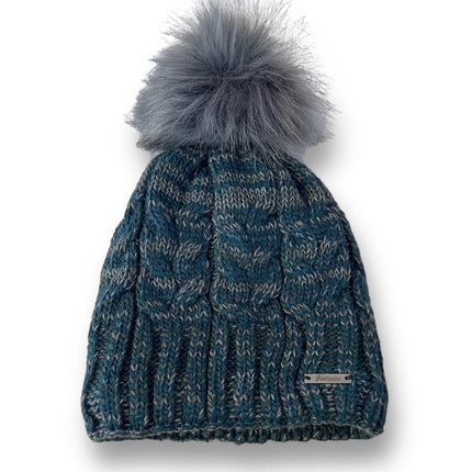 Günstige Strickmütze mit Glitzer » warme Wintermütze mit Fleece Innenfutter » Bommelmütze mit feinen Glitzerfäden