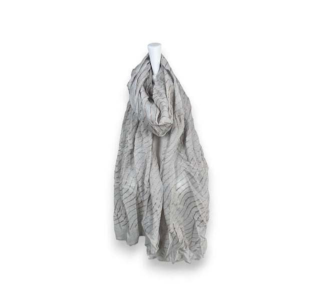 Damen Sommer Schal Glitzer Linien » leichtes Halstuch 180 x 70 cm » Sommerschal mit Glitzerstreifen » weich & dünn