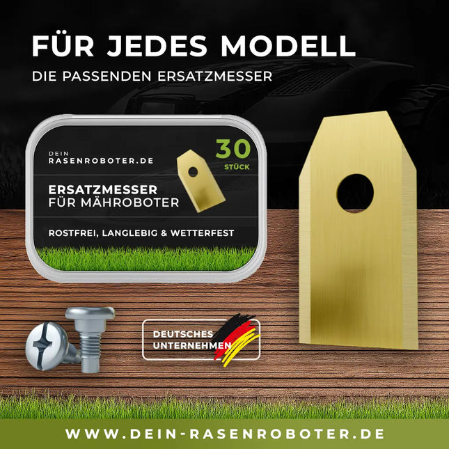 30 rostfreie Titan Ersatz-Messer-Klingen für Greenworks Optimow 5