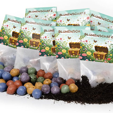 10x5 Blumenmurmeln im Tütchen – Blumenschatz