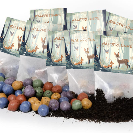 10x5 Blumenmurmeln im Tütchen – Waldfreunde