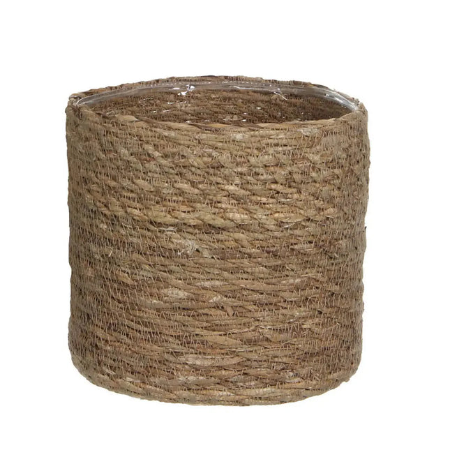 Pflanzkorb Natur Braun aus Rattan – Blumentopf für drinnen & draußen – handgeflochtener Pflanzenkorb im zeitlosen Design