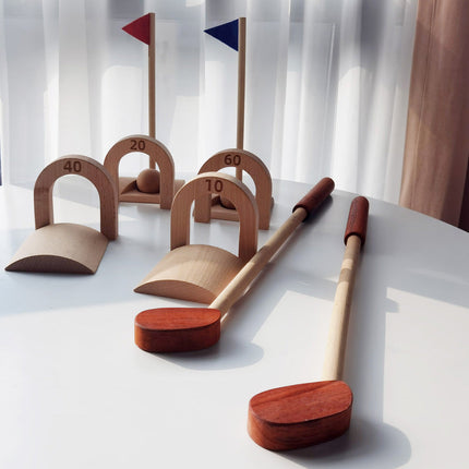 Holz-Golf Set für Kinder  – Pädagogisches Eltern-Kind-Spielzeug für Indoor & Outdoor