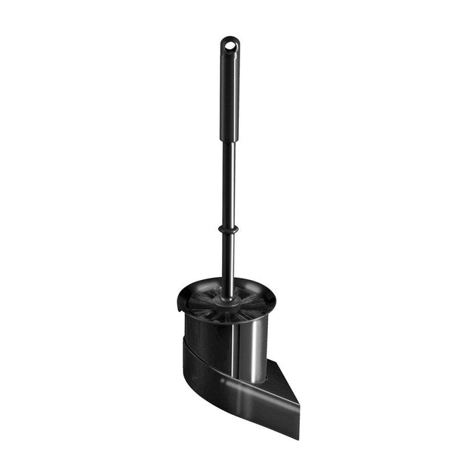 WC-Wandgarnitur mit Rundbürste 115X100X410mm, Schwarz | Packung (1 Stück)