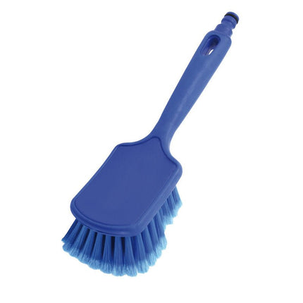STIELBÜRSTE MIT KURZEM GRIFF, WASSERDURCHLAUF, PBT BLAU