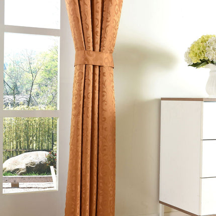 Halley Damast Gardinen Set, 5 Teile, eingenähtes Kräuselband bewährte Jacquard Qualität, blickdicht 20108